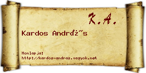 Kardos András névjegykártya
