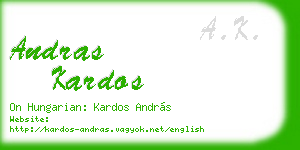 andras kardos business card